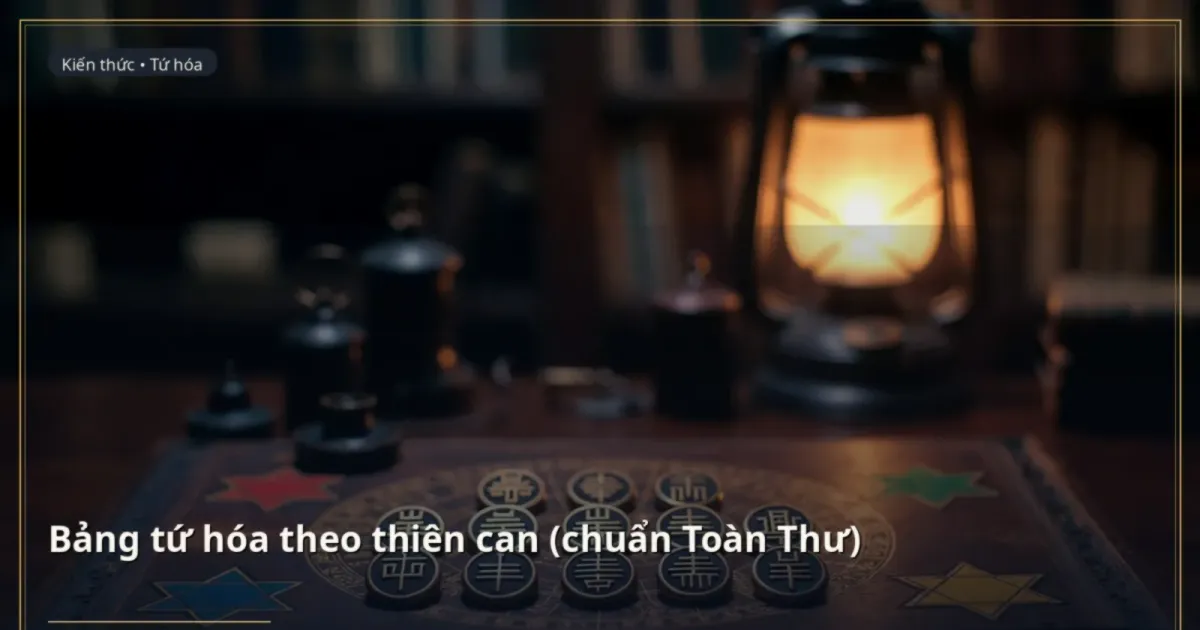 Bảng tứ hóa theo thiên can (chuẩn Toàn Thư)